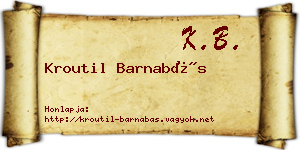 Kroutil Barnabás névjegykártya